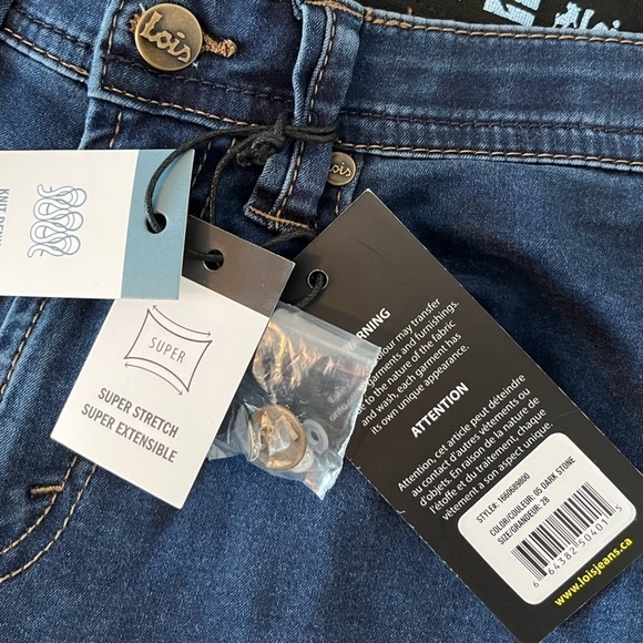 Lois Peter 28/34 Slim 1660 Mid-low Waist Tapered Leg Jeans Denim Blue - Picture 11 of 16